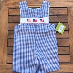 Boys smocked American Flag Jon Jon